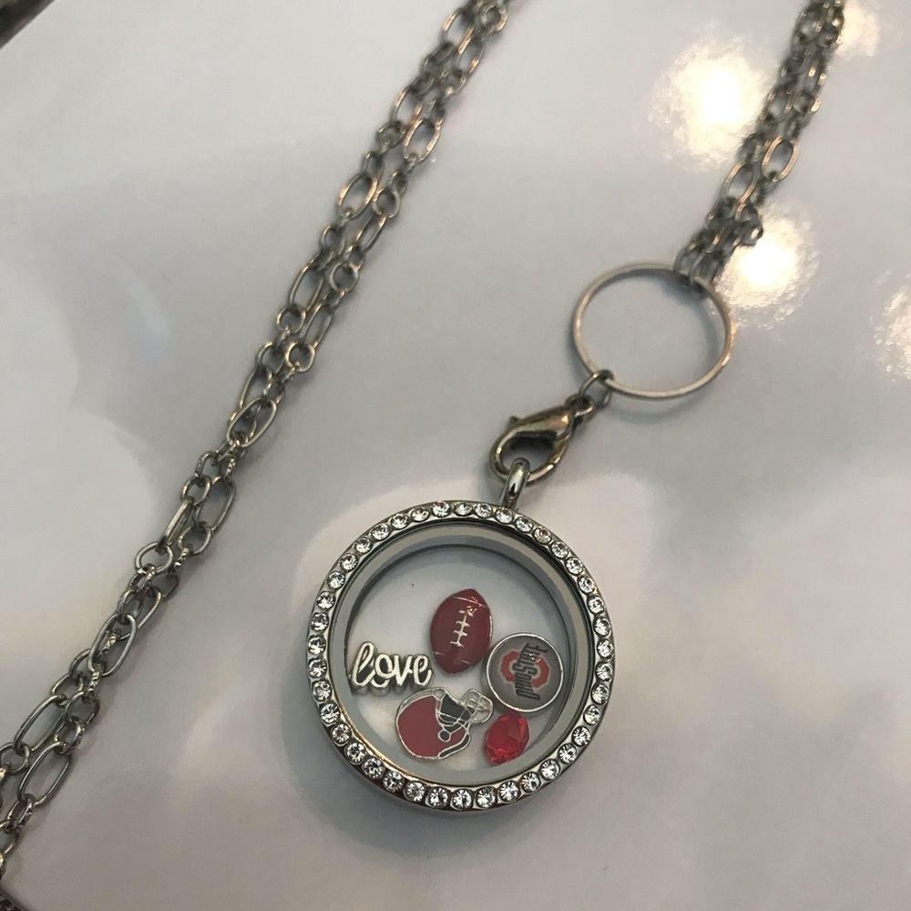 OHIO state floating charm Necklace